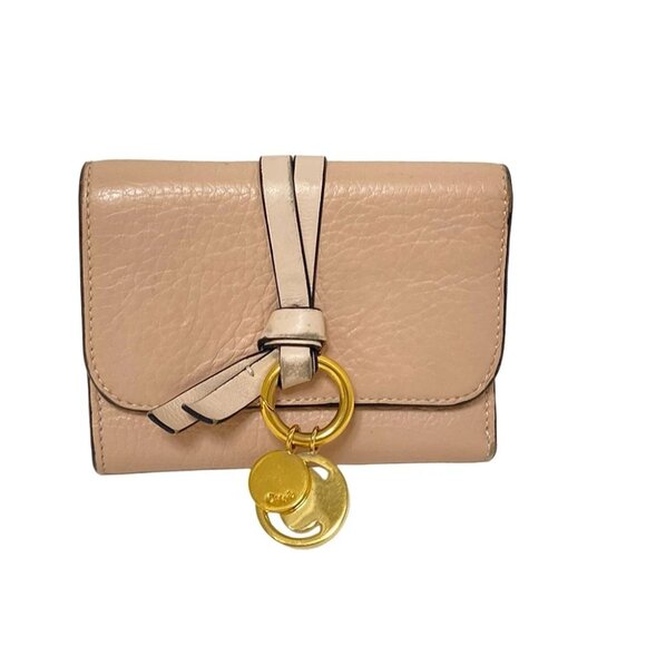 Chloe Handbags - Auth Chloe - Beige Leather Double-hook Wallet